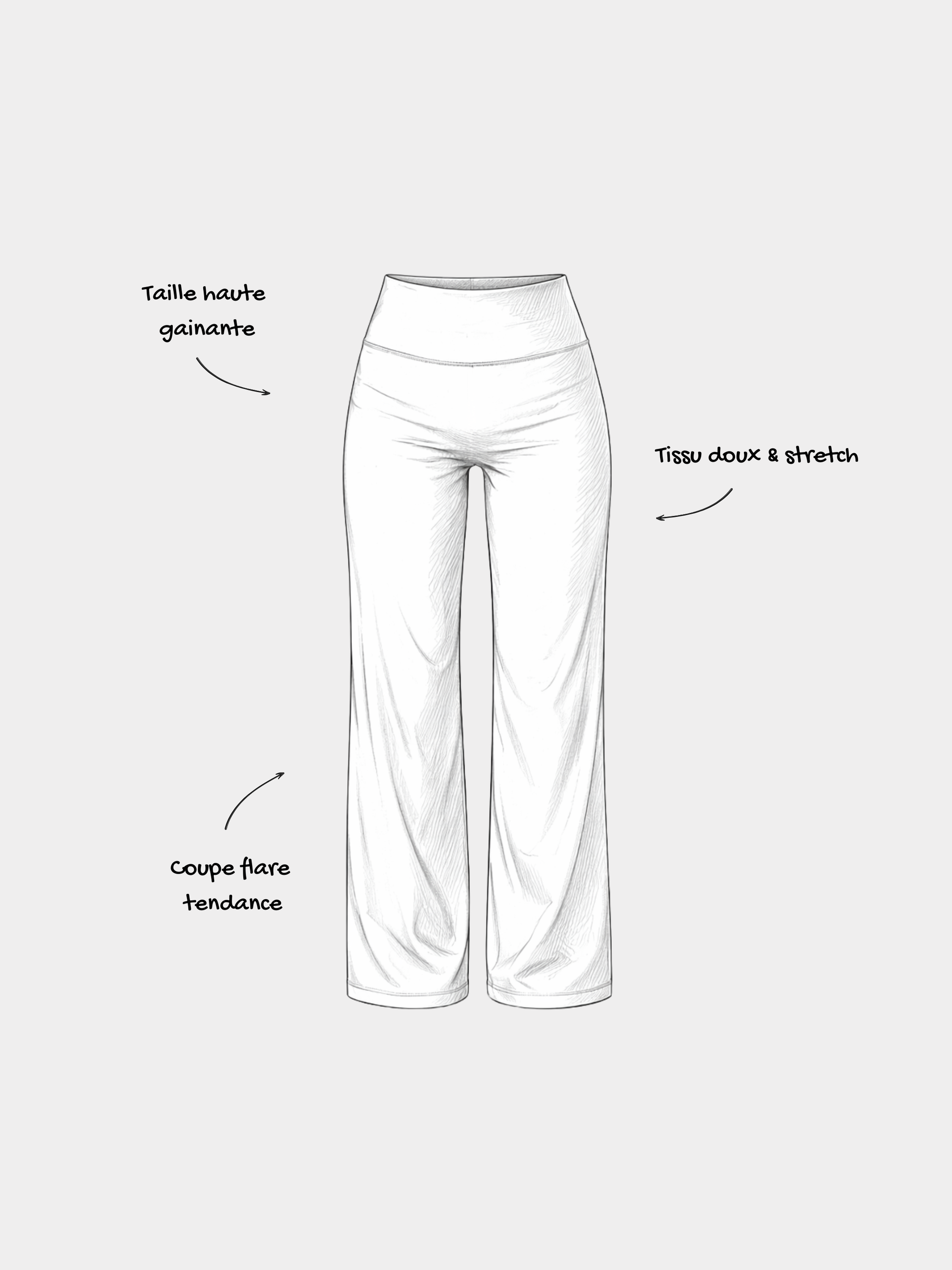 Flare Legging Rise - croquis