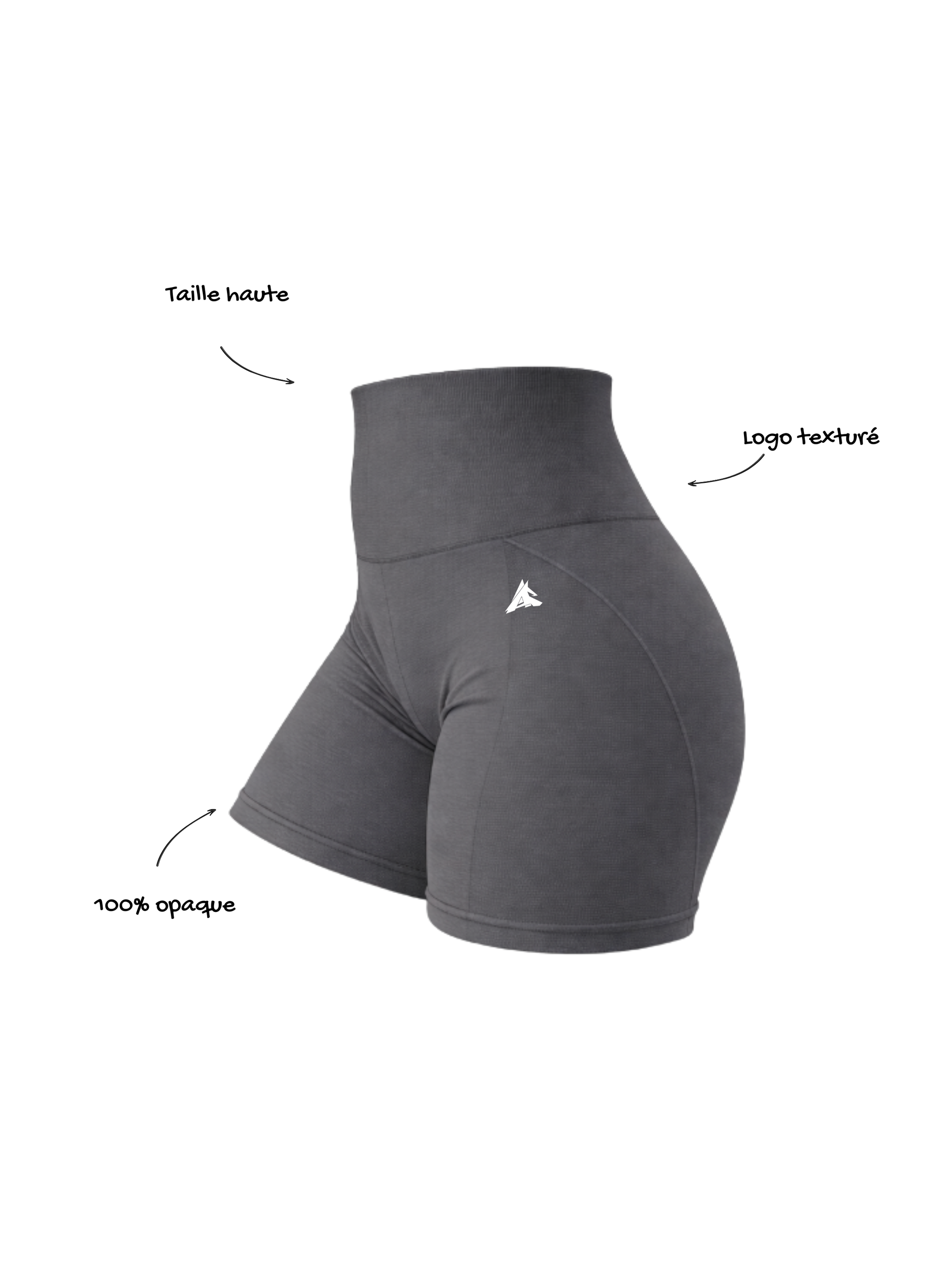 SHORT SEAMLESS GRIS - version couleur
