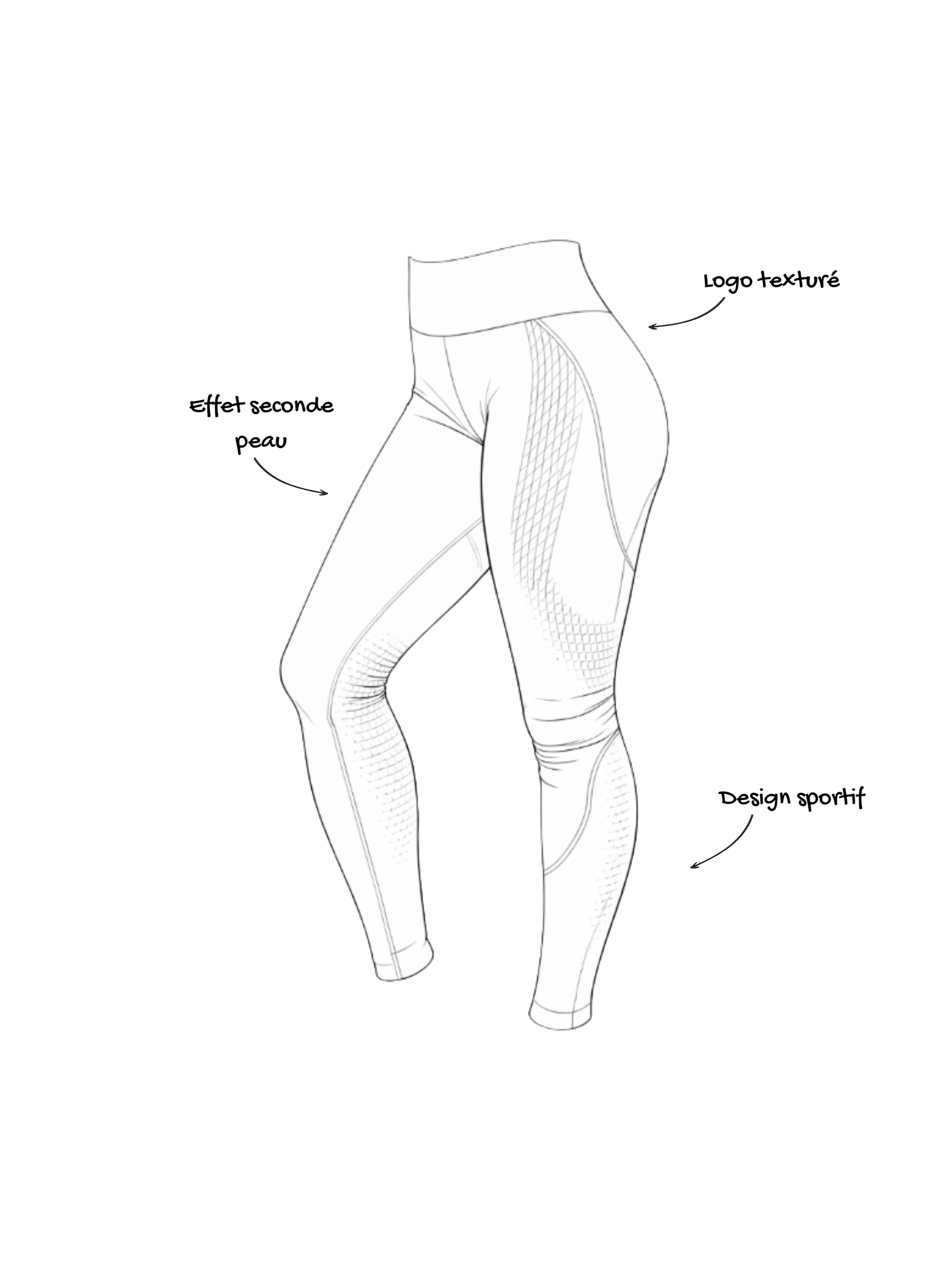 LEGGING SEAMLESS NOIR - croquis