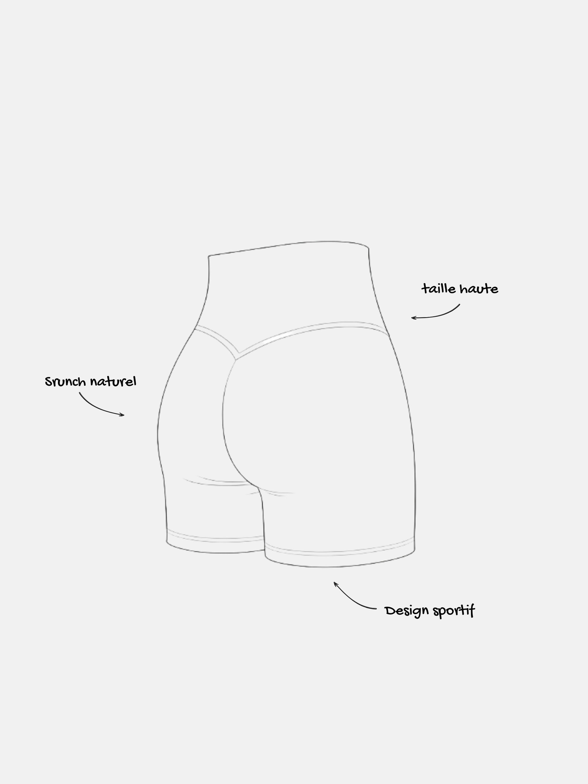 SHORT PEAKFIT GRIS - croquis